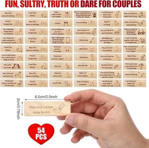 Juego de mesa apilable <span class=keywords><strong>solo</strong></span> para adultos los bloques de <span class=keywords><strong>la</strong></span> torre Lust con 54 piezas de madera y desafíos Truth or Dare - Product Image 2