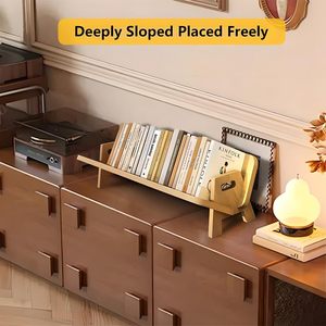 Wooden Desktop Shelf Bookend <b>Large</b> Capacity Storage Organizer For Study <b>Desk</b> Office Use - Product Image 3