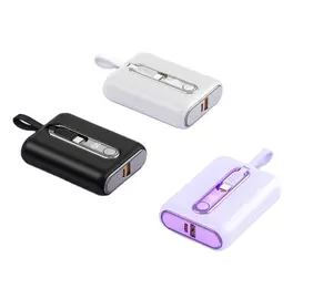 2024 New Products Power Bank 10000mAh Dual charging Cable Portable Fast Charge Used Mobile Phones Outer Battery Case