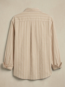 เสื้อเชิ๊ตผู้ชายผ้าฝ้ายออร์แกนิกย้อมสีย้อมสีแขนยาวทรงพอดีตัวปกติใส่สบาย - Product Image 2