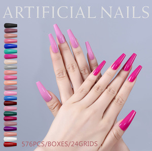 576 Uñas Acrílicas Francesas Cortas, Decoraciones Artificiales para Manicura, Uso en Salón - Product Image 2