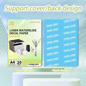 Carta per Decalcomanie ad Acqua Formato A4 per Stampante Laser, Carta Trasparente per Transfer ad Acqua con Sfondo Blu e <span class=keywords><strong>Testo</strong></span> Bianco Stampabile - Product Image 5