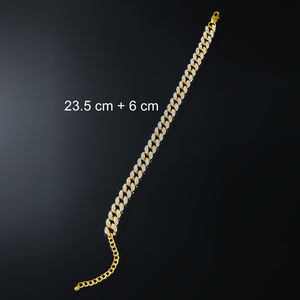 Cuban Chain <b>Anklet</b>, Men's and Women's Trendy Foot Jewelry, Diamond-encrusted Fashion Accessories - Product Image 3