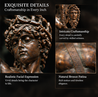 Sculpture de Persée en bronze coulé sur mesure par BSA, tenant la tête de Méduse, statue mythologique en bronze antique, pour aménagement extérieur