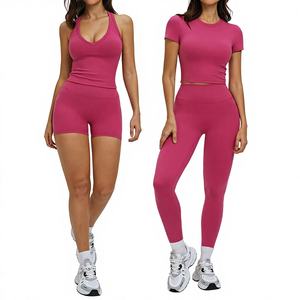 5pcs Fitness Clothing Sets Yoga Gym Running Sports Top Workout <strong>T</strong> <strong>Shirts</strong> Butt Lifting High Waist <strong>Leggings</strong> for Women Sports Set - Product Image 1