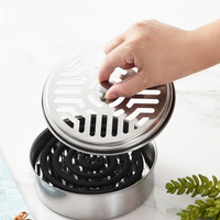 Porte-bobine anti-moustique en acier inoxydable, couverture sûre pour encens, spirale portable avec couvercle, bobine anti-moustique
