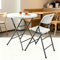 Table de bar à café pliante moderne en plastique blanc, portable, pour banquets et repas en extérieur, pour événements, mariages, fêtes, parcs, directement de l'usine
