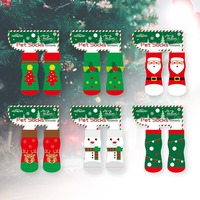 Furrivo Kerst Cartoon Huisdierensokken Antislip Anti-val Anti-vuil Schattig Hond Kat Polyester Spandex Alle seizoenen Grensoverschrijdend