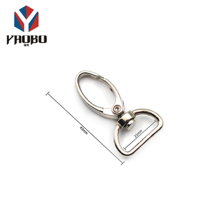 Fermoir mousqueton pivotant <span class=keywords><strong>en</strong></span> métal nickelé <span class=keywords><strong>argent</strong></span>é avec anneau <span class=keywords><strong>en</strong></span> D pour accessoires <span class=keywords><strong>de</strong></span> quincaillerie <span class=keywords><strong>de</strong></span> sacs et <span class=keywords><strong>de</strong></span> pochettes - Product Image 4