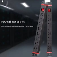 Bloc de distribution d'alimentation (PDU) personnalisé à 8 ports, câbles d'alimentation de type US, équipement électronique 220V 16A, garantie de 2 ans, modèle noir