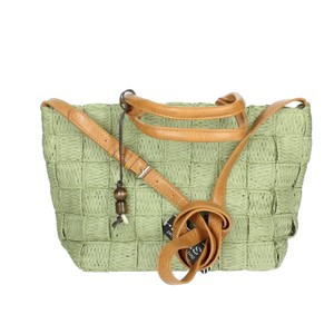 Borsa a tracolla verde da donna 3412205 manico singolo chiusura con Zip e bottone principalmente in pelle con fodera in PU e poliestere - Product Image 4