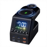 Stasiun Pengisian Daya GaN 240W 4*140W PD3.1 USB-C Pengisi Daya Cepat Nirkabel, Cocok untuk Laptop Apple Jam Alarm Samsung