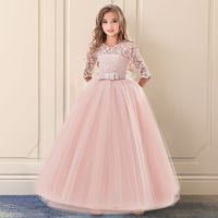 Longue Robe Princesse en Dentelle Fleurie pour Filles de 6 à 14 Ans, Vêtement de Soirée et de Mariage pour Enfants