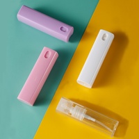 10 ml draagbare vierkante PP plastic parfum verstuiverfles met pompsprayer, bedrukbaar met zeefdruk
