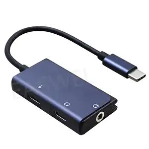 新的3合1 USB至3.5毫米Type-C耳机DAC Aux音频芯片插孔适配器电缆