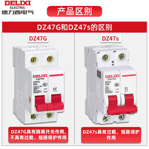 Interruptores de Circuito Delixi DZ47G Monofásicos 2P/1P Trifásicos 3P/4P Cuatro Cables (25A/32A/40A/63A/125A/100A) - Product Image 3