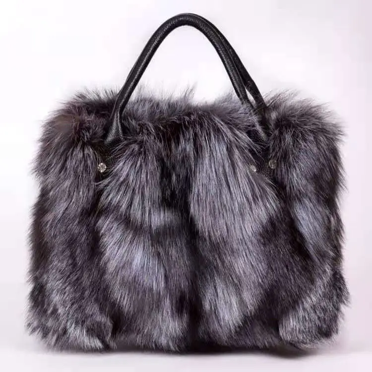 Wholesale best match luxury real fox fur purses and handbags for women