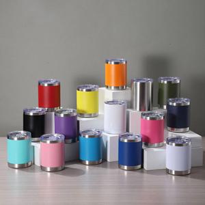 Custom 10oz Stainless Steel Travel Coffee <b>Mug</b> Double Wall <b>Reusable</b> Powder Coated Cup 10 oz Insulated Lowball Tumblers with Lid - Product Image 5