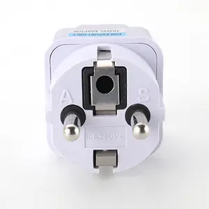 Universal EU Alemão Conversão Plug Adapter Europeu Alemanha Austrália Chinês Tomada Branco Plugue De Conversão De Viagem