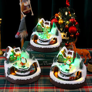 <b>Christmas</b> Decoration LED Rotating Train <b>Music</b> <b>Box</b> Santa Claus <b>Christmas</b> Tree Resin Ornament <b>Music</b> <b>Box</b> - Product Image 2
