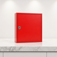Armoire murale en acier rouge pour enrouleur de tuyau d'incendie, boîte à tuyau d'incendie à porte simple avec serrure pour la protection incendie intérieure