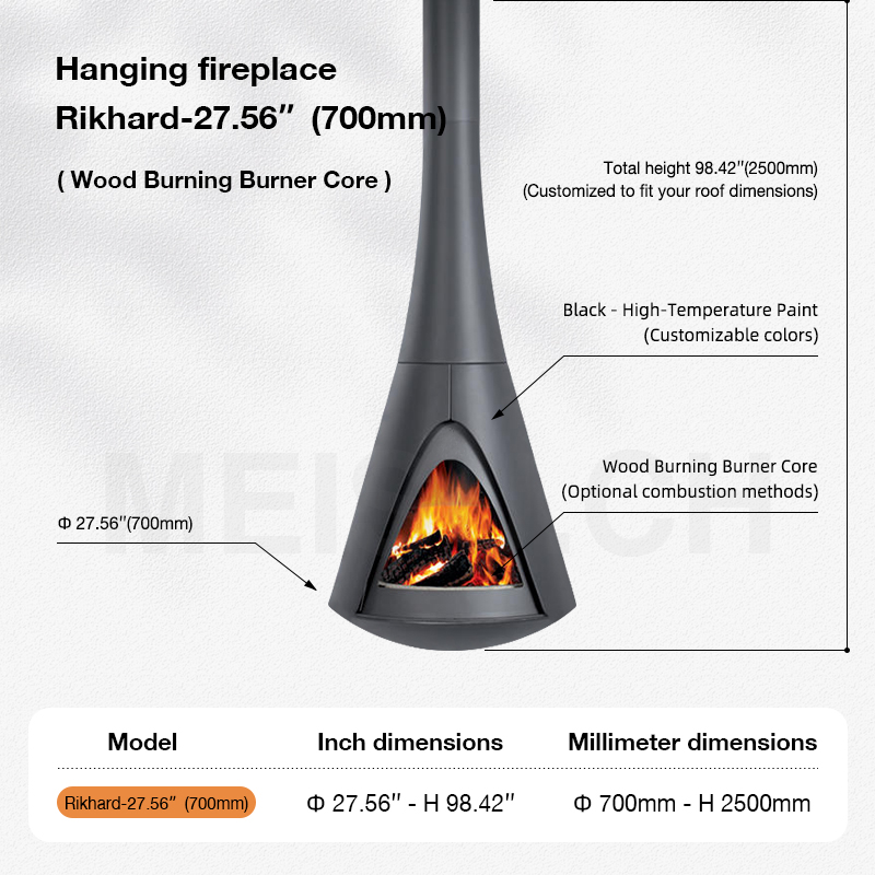 Chimenea de Carbón Simulado - 700mm