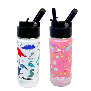 16oz termos infantiles de agua infantil <span class=keywords><strong>acero</strong></span> inossidabile per bambini bottiglia d'acqua graziosa cintura manico antiscivolo termos - Product Image 1