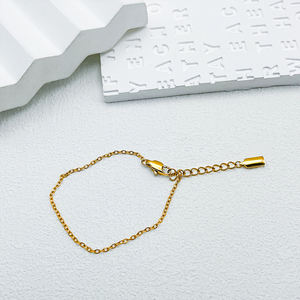 سوار من الفولاذ المقاوم للصدأ مطلي بالذهب 14K من Chihang ، سوار ألماس 15 + 3 من التيتانيوم Hangtag ODM بتصميم سلسلة فارغة - Product Image 4