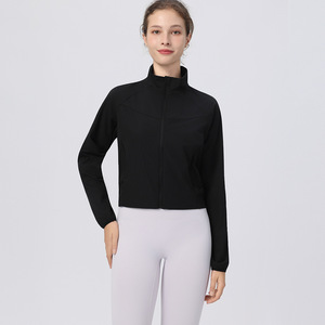Chaqueta de Yoga de <span class=keywords><strong>tenis</strong></span> para <span class=keywords><strong>mujer</strong></span>, chaqueta ligera para correr, chaqueta informal a la moda, ajustada, de manga larga, con logotipo personalizado, ropa de Yoga - Product Image 5