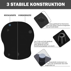 Suministros de cocina Tablero deslizante acrílico negro Tablero rodante acrílico Tablero base acrílico para <span class=keywords><strong>Thermomix</strong></span> TM6 TM5 - Product Image 2