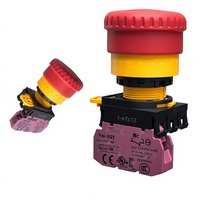 Bouton d'arrêt d'urgence Izumi YW1B-V4E01R, contacts en alliage d'argent, tête ignifuge, IP40, interrupteur à bornes à vis, fabriqué en Chine