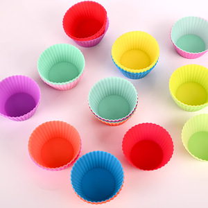 Moules à cupcakes en silicone de qualité alimentaire, réutilisables, antiadhésifs, multicolores, pour la pâtisserie à la maison - Product Image 2