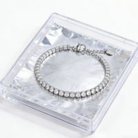 Bracelet chaîne en acier inoxydable avec zircon blanc, bijoux de mode en gros pour hommes et femmes, usage quotidien/affaires