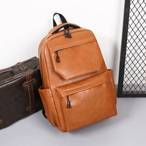 Personalized PU <b>Leather</b> <b>Men</b> Student Outdoor Small Casual Sports Waterproof Mochila Travel Bagpack Back Pack Backbag <b>Backpack</b> Bag - Product Image 3