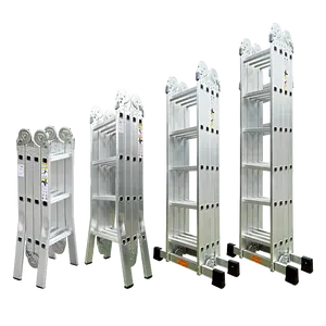 Scaletta pieghevole multiuso pieghevole in alluminio easy store 4x3 4x4 4x5 4x6 step 3m 4m 5m 6m multifunzione