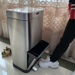 Thùng rác cảm biến hình chữ nhật/cảm ứng và bàn đạp/Thùng rác tự động/Thùng rác thông minh văn phòng 35L + 25L với bàn đạp - Product Image 2