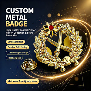 Insignia <span class=keywords><strong>de</strong></span> Esmalte en Relieve 3D Personalizada, Chapada en Oro, con Corona <span class=keywords><strong>de</strong></span> Laurel y Espada, Certificación ISO, Diseño Gratuito, Bajo MOQ, Regalo Conmemorativo, OEM - Product Image 1