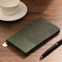 Cahier scolaire A5 de haute qualité planificateur de bureau personnalisé avec couverture en cuir de mouton noir reliure à coudre en gros