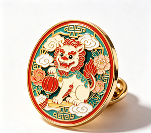 Pièce commémorative en fer plaqué style chinois, jeton souvenir rond en métal, animal porte-bonheur, objet de collection pour décoration intérieure ou cadeau - Product Image 3