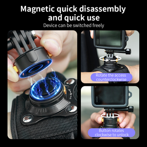 <span class=keywords><strong>Support</strong></span> de dragonne pour caméra d'action <span class=keywords><strong>Gopro</strong></span> Mains libres Rotatif Universel Magnétique Dragonne à dégagement rapide - Product Image 6
