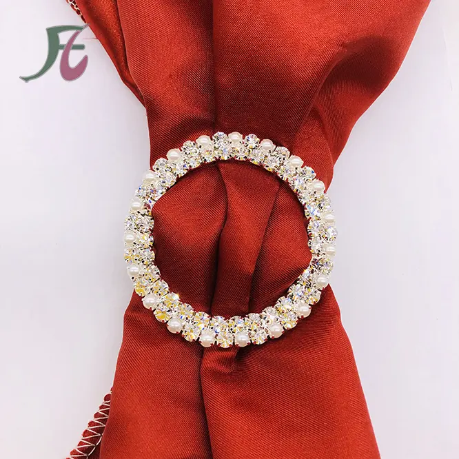 57Mm Lớn Vòng Rhinestone Khóa Với Vòng Ngọc Trai/Bán Buôn Rhinestone Ribbon Trượt Vòng Tròn