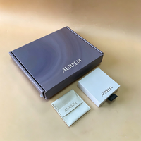 Ensemble d'emballage de luxe haut de gamme pour montres et bijoux avec logo personnalisé, boîte à tiroir rigide écologique, boîte d'expédition, pochette en microfibre et doublure en éponge