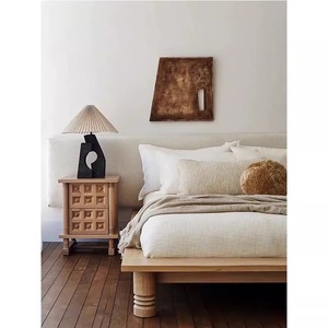 RH American Retro and Simple Tatami Bed, <span class=keywords><strong>Cama</strong></span> doble de lujo ligera francesa, Cabecero bajo de <span class=keywords><strong>segunda</strong></span> <span class=keywords><strong>mano</strong></span>, <span class=keywords><strong>Cama</strong></span> de madera maciza - Product Image 6
