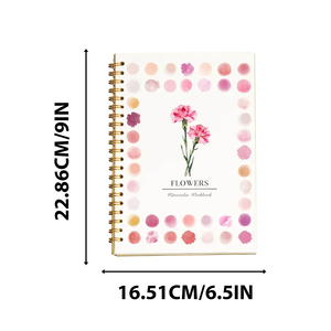 Cahier d'exercices d'<span class=keywords><strong>aquarelle</strong></span> pour débutants, reliure spirale, 6,5x9 pouces, avec un ensemble de 12 couleurs de peinture, pinceau, cadeau pour adolescents - Product Image 4