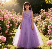 Gaun Panjang Putri Elegan untuk Anak Perempuan, Pakaian Formal untuk Pertunjukan Piano dan Pesta