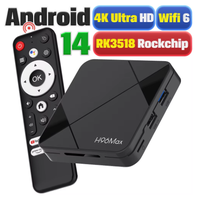 Nouvelle Box TV Android 14 H96Maxrk3518 Quad Core avec Processeur 8 Go de RAM, Wifi6 et Bluetooth, Décodeur 4K