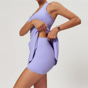 Lcool dress olahraga yoga, gaun tenis 2024 untuk wanita 2 In 1 - Product Image 4