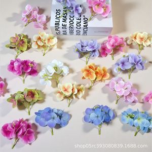 Bouquet de fleurs d'hortensia artificielles 11cmx9cm, fleur en soie réaliste, décoration de mariage, branche unique - Product Image 4