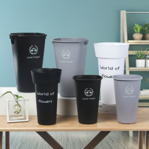 Cubo de plástico de diseño moderno de alta calidad para decoración de hogar y jardín, maceta de flores blancas y negras - Product Image 2