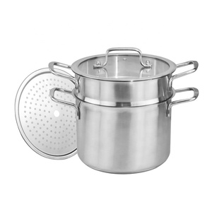 Casserole <span class=keywords><strong>de</strong></span> cuisine à double couche pour spaghetti avec couvercle en verre et grille vapeur - Product Image 1